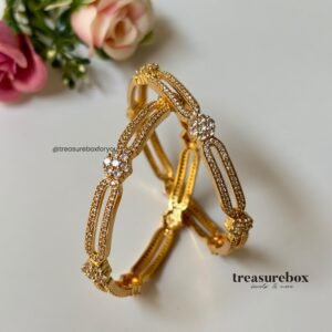 Gold Plated AD Bangles Set